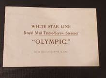 ORIGINAL 1910 RMS OLYMPIC LAUNCH BROCHURE