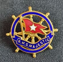 Original White Star Line RMS Majestic Pin Badge/Brooch