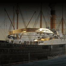 RMS Carpathia Wreck Site Coordinates Gold Bracelet
