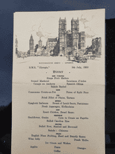 RMS OLYMPIC BREAKFAST MENU DATED 9th JULY 1933