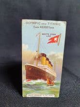 RMS  OLYMPIC/TITANIC CHOCOLATE ADVERTISING CARD