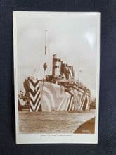 RMS  Olympic WWI 'Dazzle' Paint Postcard