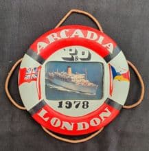 SS Arcadia Souvenir Life Ring 1978 London