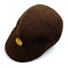 Unisex 'Duncher'  Brown Houndstooth Cap with H&W Builder's Plaque