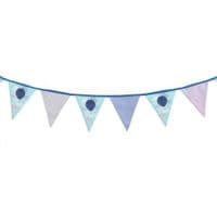 Blue, Lilac & Grey Hot Air Balloon Cotton Triangle Party Banner Bunting 8 Flags 1.8m