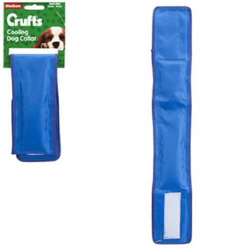 Crufts Cooling Dog Collar Gel Blue Adjustable Strap Medium Neck 33-39cm