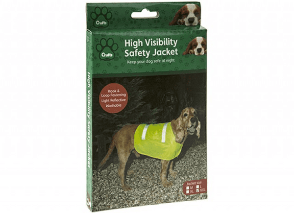 Crufts Designed High Visibility Safety Vest Elastic & Adjustable Fastening Medium Chest 60cm