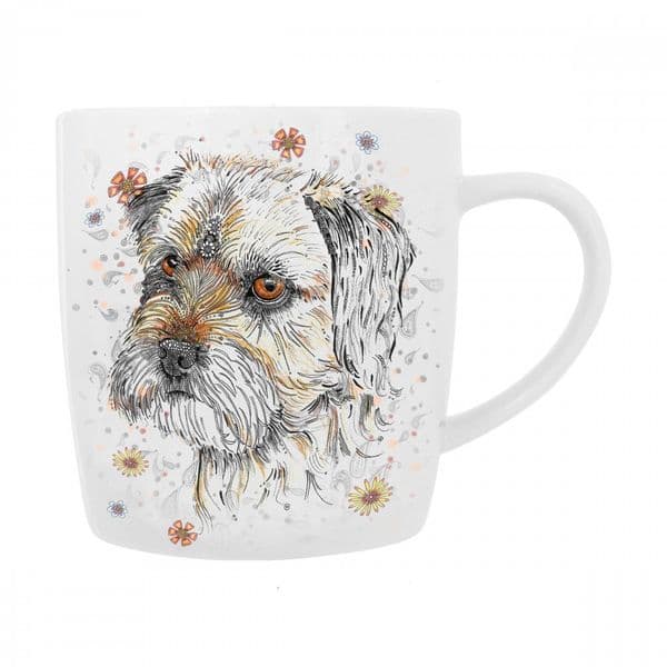 Doodleicious China Flower Border Terrier Dog Tea/Coffee Boxed Mug Gift 8.5x8cm