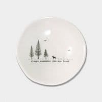 East of India White Ceramic Always Remember Trinket Jewellery Bowl Dish 10cm