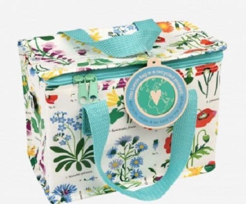 Eco Wild Flowers Woven Thermal Cool Bag Lunch Bag Box School/Leisure 14x20x15cm