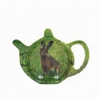 Field Hare Teapot Shape Tea Bag Tidy Holder Kitchen Hygiene Melamine 13x10x2cm