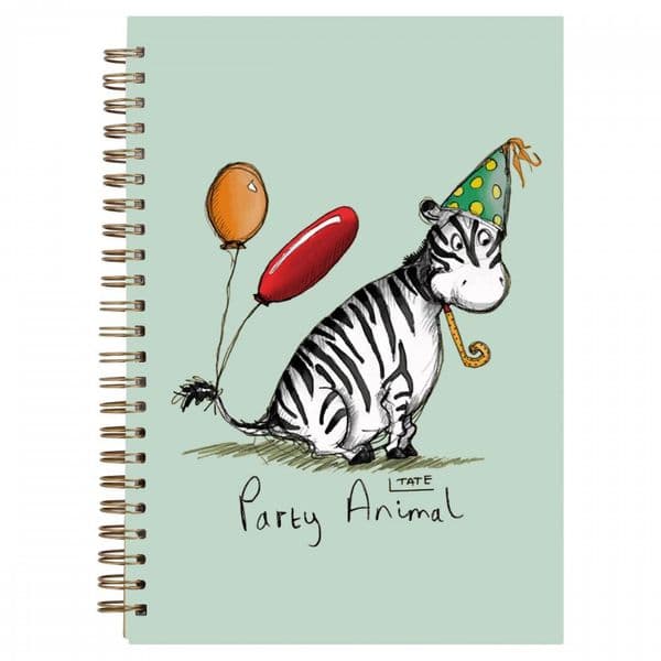 Louise Tate Party Animal A6 Lined Spiral Hardback Notebook Stationery 15x10cm