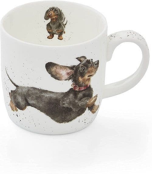 Wrendale Design Ceramic That Friday Feeling Dachshund Dog Tea/Coffee Mug 8.5x8cm