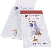 Wrendale Design Illustrated Christmas Duck Magnetic Shopping List Pad 21x10cm