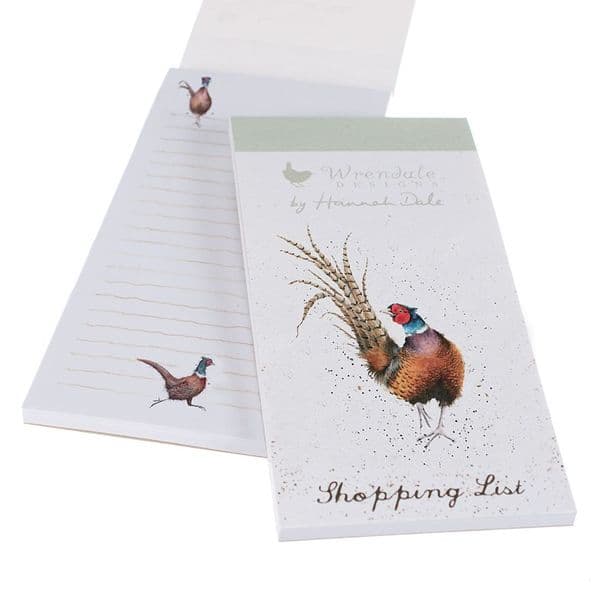 Wrendale Design Illustrated Ready for my Close up Pheasant Magnetic Shopping List Pad 21x10cm