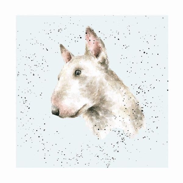 Wrendale Design Lola English Bull Terrier Dog Blank Inside Greeting Card 15x15cm