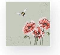 Wrendale Designs Bumble Bee and Poppy 3-ply Eco-Friendly 20 Party Napkins 33cm