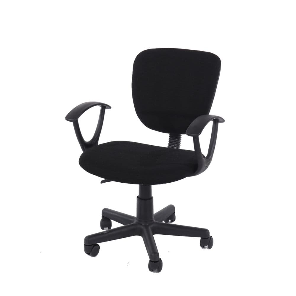 Ascent study chair in black fabric & black base