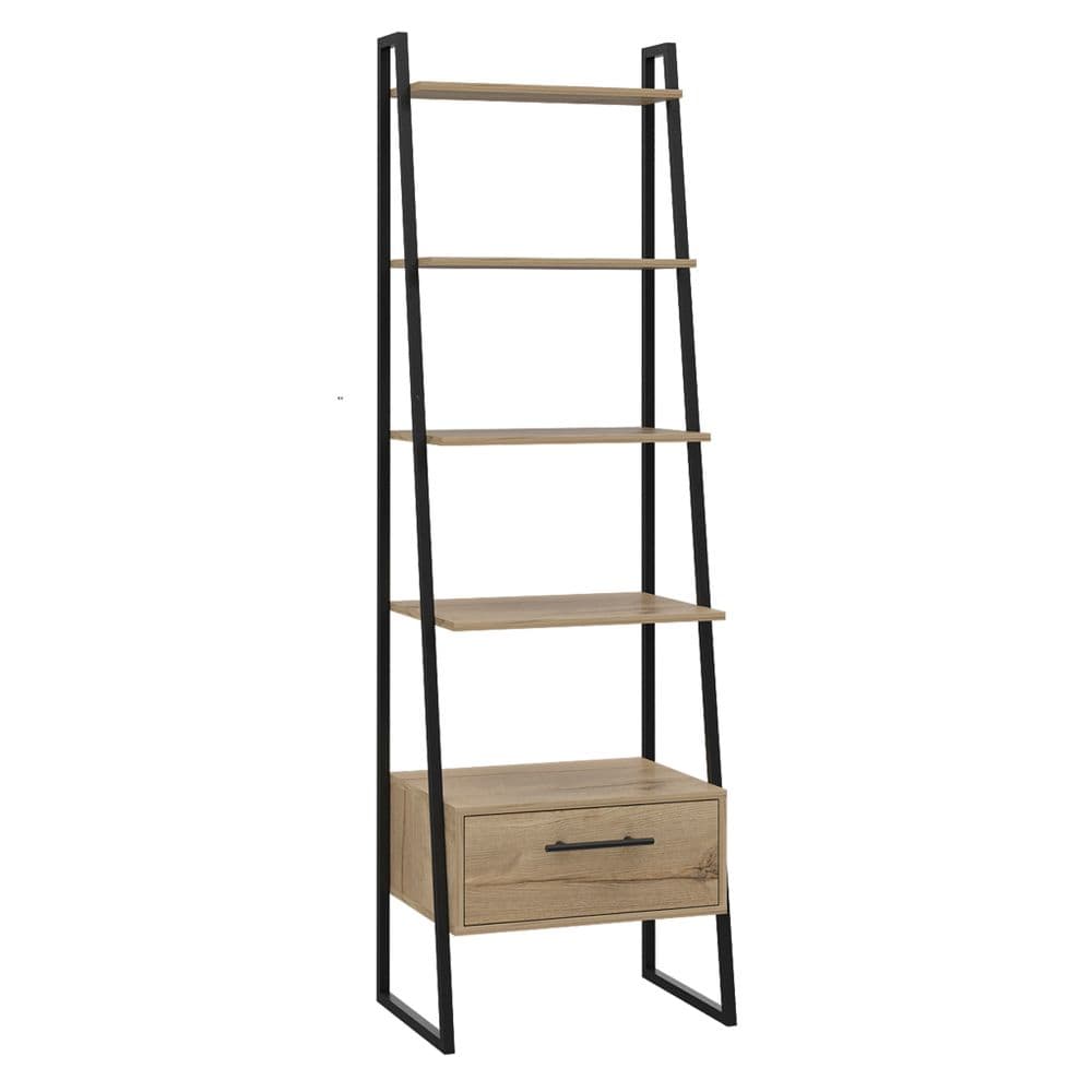 Belarus ladder shelf unit with black metal legs