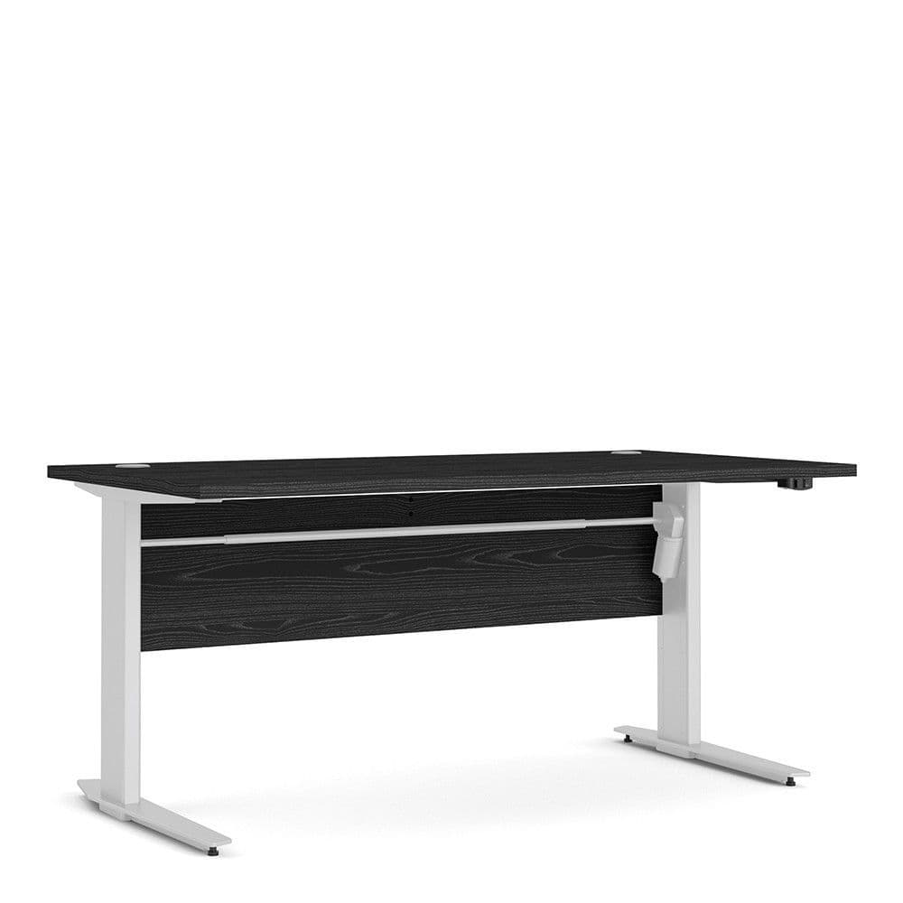 Business Pro Desk 150 cm in Black woodgrain with Height adjustable legs with electric control Black