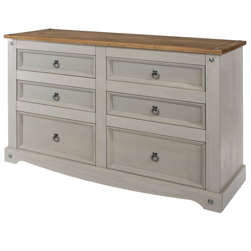 Cabo Grey 3+3 drawer wide chest