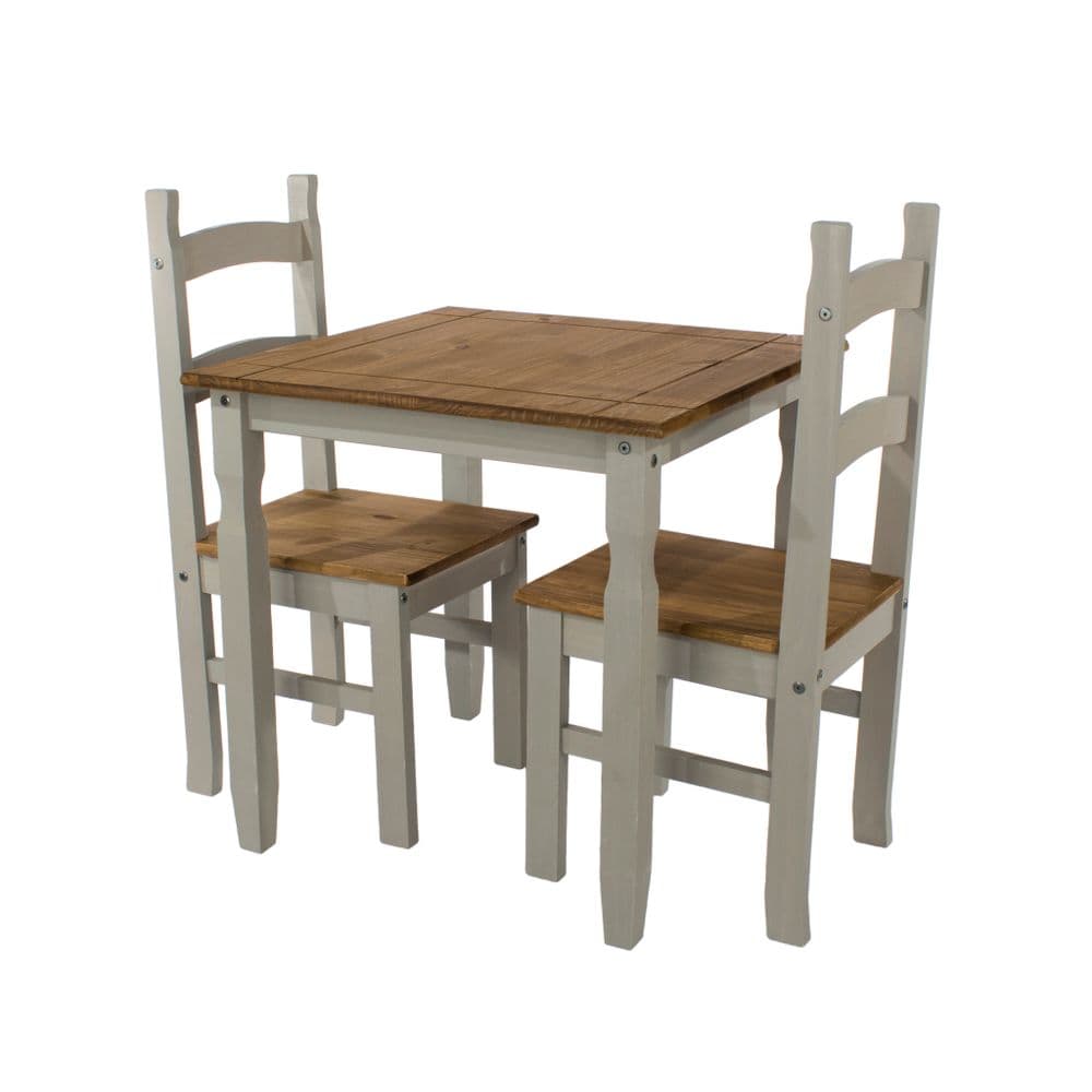 Cabo Grey square dining table & 2 chair SET