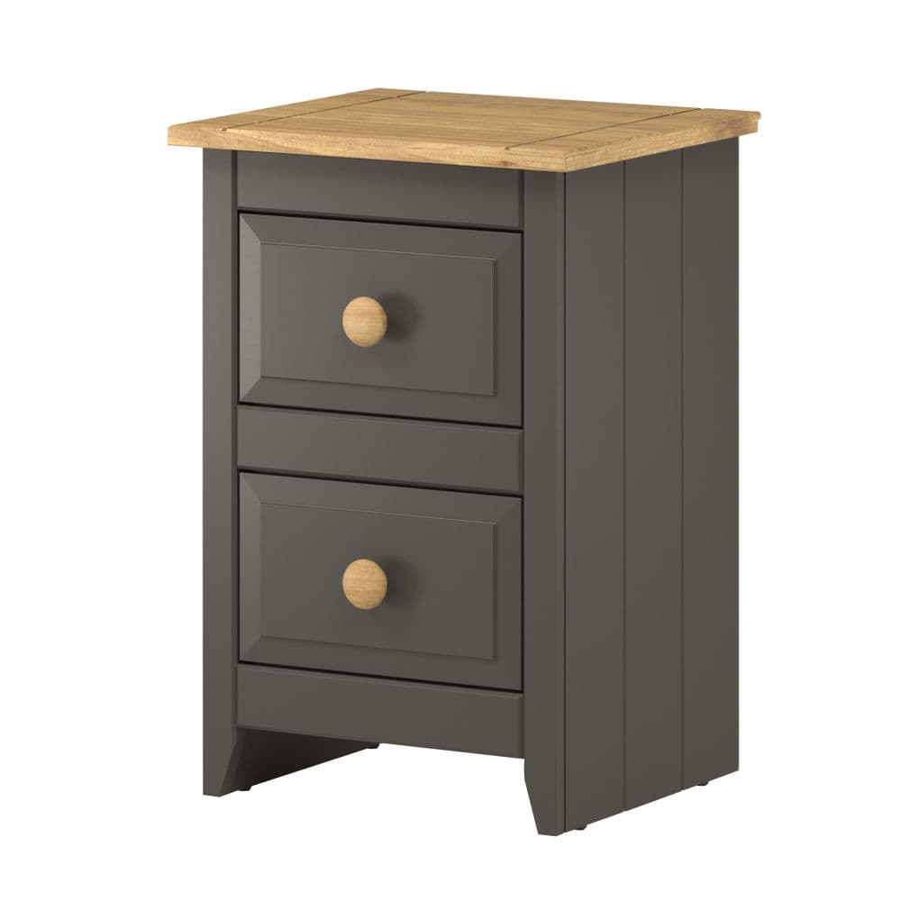 Pagosa Carbon 2 drawer petite bedside cabinet