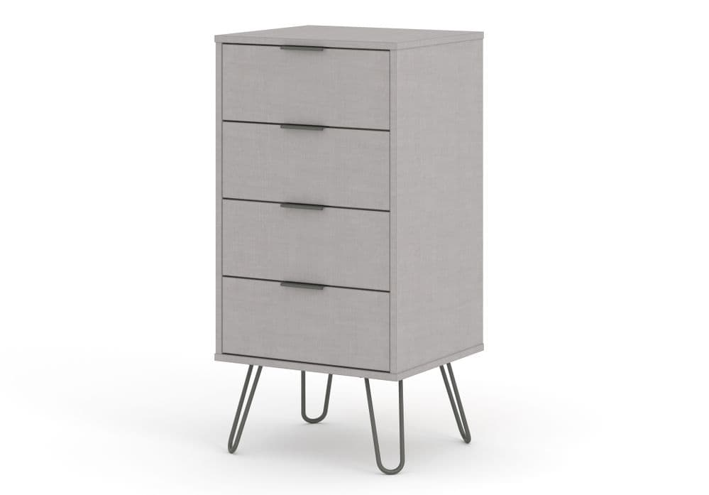 Rustic Grey 4 drawer narrow chest of drawers