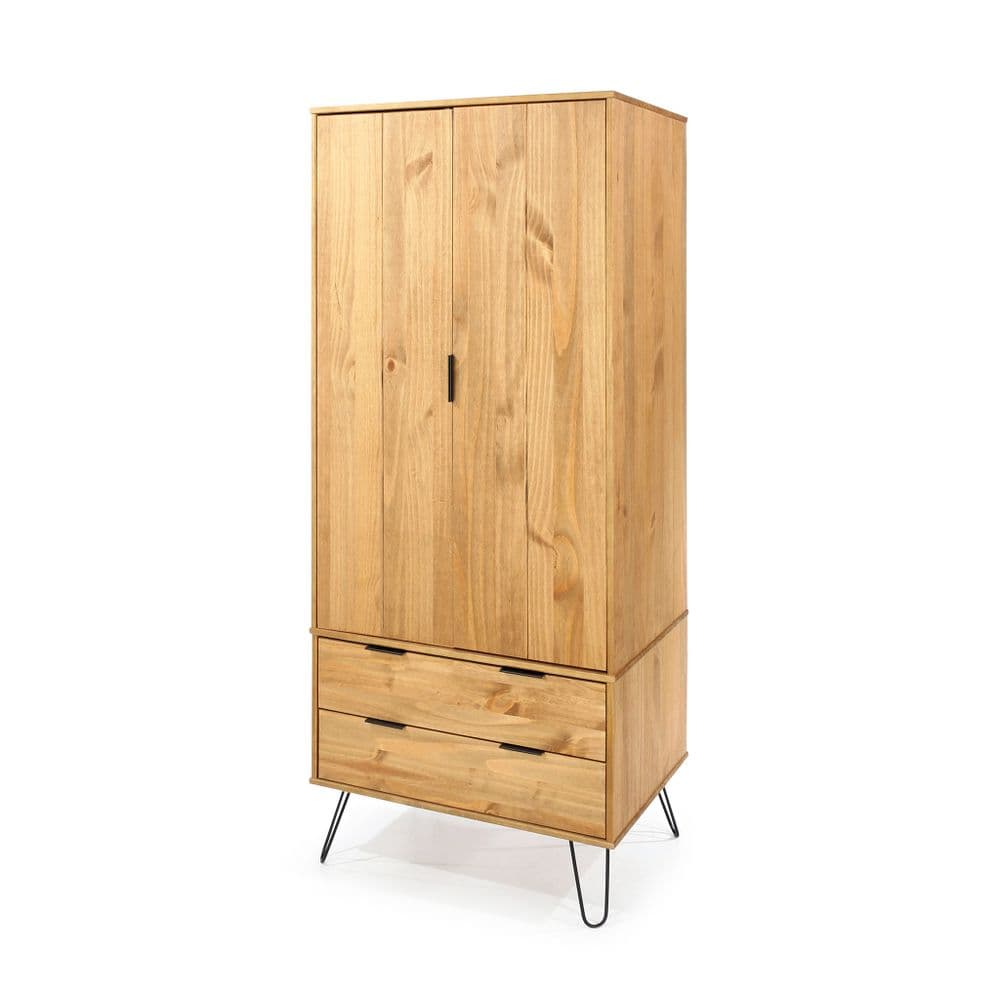 Rustic Pine 2 door, 2 drawer wardrobe