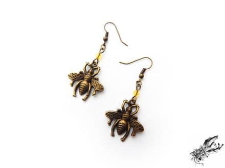 Antique Bronze Bee Earrings