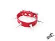 Red Faux Leather Spike Studded Wristband
