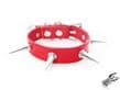 Red Faux Leather Spike Studded Wristband