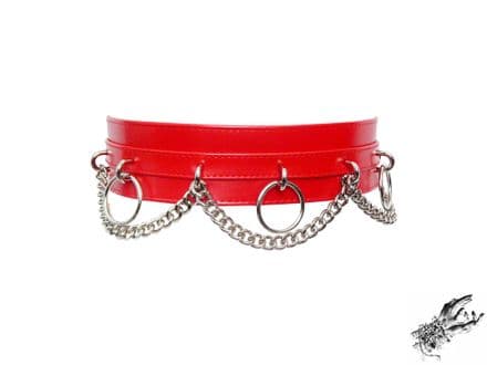 Red O Ring and Chain Belt