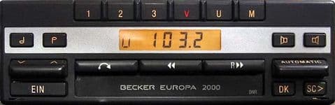 (89-94) BECKER EUROPA 2000 ELECTRONIC Stereo radio cassette PORSCHE MASERATI ROLLS ASTON FERRARI