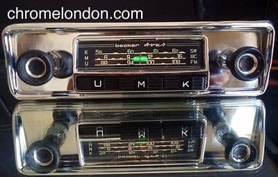BECKER AVUS Vintage Chrome Classic Car FM Radio +MP3 seeVideo MERCEDES PORSCHE VW JAG FERRARI