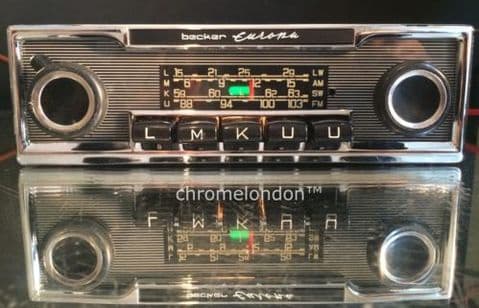 BECKER EUROPA LMKU Pinstripe Vintage Classic Car FM Radio +MP3 seeVideo  MERCEDES 113 107 SL PORSCHE