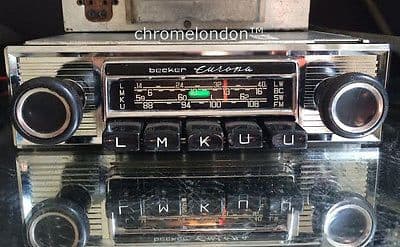 BECKER EUROPA Vintage Chrome Classic Car FM Radio +AMP+MP3 seeVideo  MERCEDES 190 SL PORSCHE