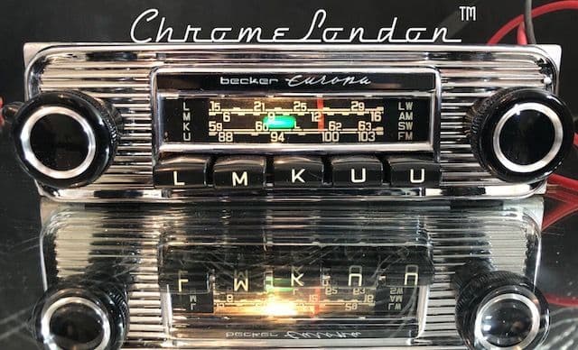 BECKER EUROPA Vintage CHROME Classic Car FM Radio +MP3  FULL WARRANTY  MERCEDES 190SL  W111 W113 JAG
