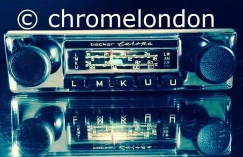 BECKER EUROPA Vintage Chrome Classic Car FM Radio MP3 seeVideo RESTORED+WARRANTY PORSCHE 911 FERRARI DINO 365 308 MERCEDES JAG ETYPE