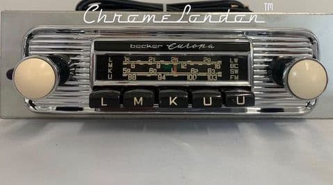 BECKER EUROPA  Vintage IVORY Chrome Classic Car FM Radio +MP3  MINT MERCEDES 190 SL