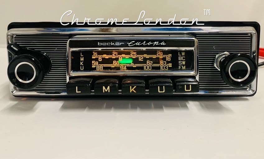 BECKER EUROPA Vintage SLIM FACE Classic Car FM Radio +MP3 WARRANTY MERCEDES PRE '67 SL113 111