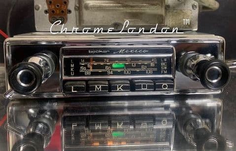 BECKER MEXICO Wonderbar Vintage CHROME Classic Car Radio +AMP WARRANTY MERCEDES 110 111 112  230SL