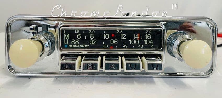 BLAUPUNKT DORTMUND DeLUXE Ivory Vintage Chrome Classic Car FM Radio MP3 PORSCHE VW JAGUAR FERRARI