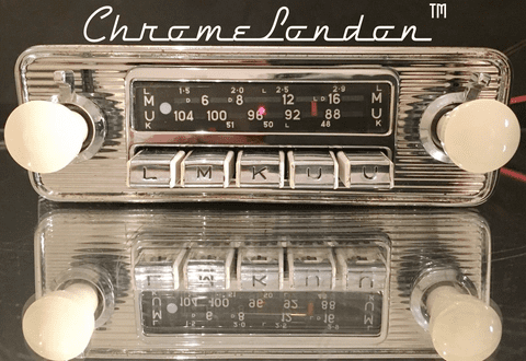 BLAUPUNKT DORTMUND DeLUXE Vintage Chrome Classic Car FM Radio MP3  MINT For PORSCHE 356 912 JAG ETYPE ASTON MG VW ALFA