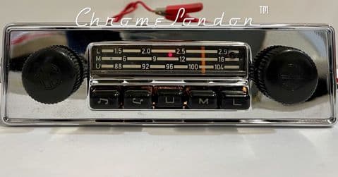 BLAUPUNKT EMDEN VW OEM Vintage CHROME Classic Car FM Radio  BEETLE BUS CAMPER KARMANN GHIA