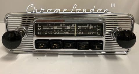 BLAUPUNKT ESSEN  12v+/- Vintage Chrome Classic Car FM Radio  ETYPE ASTON FERRARI MASERATI ALFA