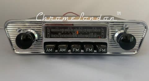 BLAUPUNKT FRANKFURT US Vintage Chrome Classic Car AM FM Radio +MP3 JAG ETYPE ASTON DB FERRARI ALFA