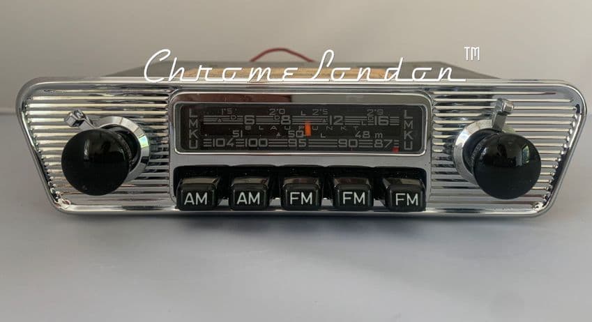 BLAUPUNKT FRANKFURT US Vintage Chrome Classic Car AM FM Radio +MP3 JAG ETYPE ASTON DB FERRARI ALFA