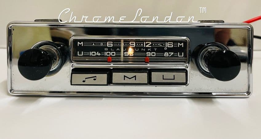 BLAUPUNKT MANNHEIM Vintage Chrome Classic Car FM Radio MP3 12v+/- MG TRIUMPH ETYPE  ALFA