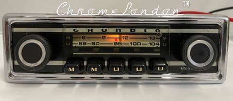 GRUNDIG WELTKLANG Vintage Chrome Classic Car FM MW Radio +MP3  ALFA SPIDER GTV FIAT 850 LANCIA